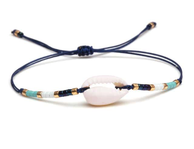 Shell Bracelet Midnight Blue Cowrie Necklace