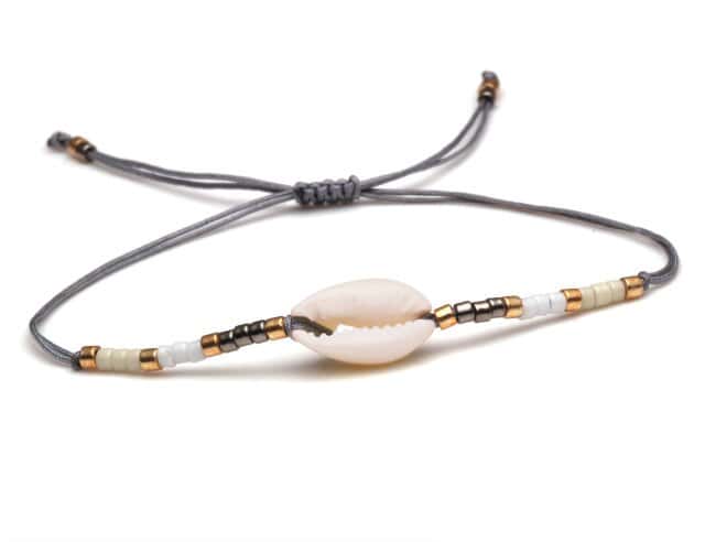 Shell Bracelet Grey Cowrie Necklace