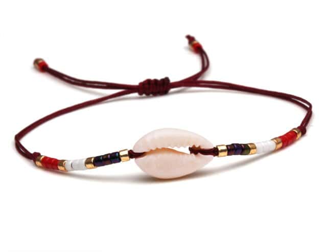 Shell Bracelet Red Cowrie Necklace