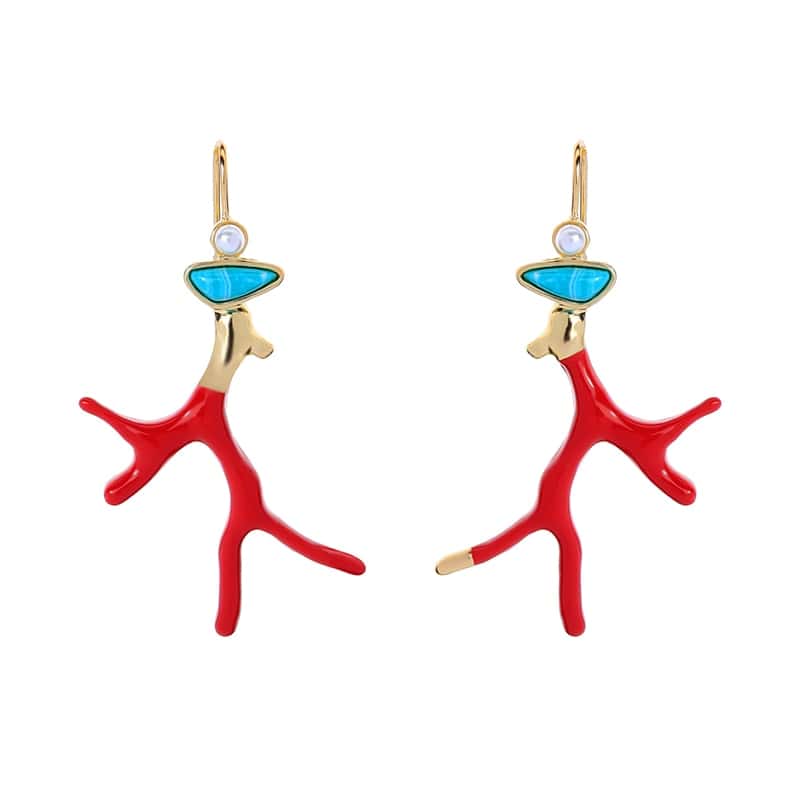 Coral Earrings Red Branch