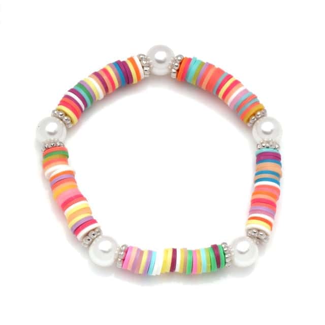Shell Bracelet Multicolor Flat Pearls