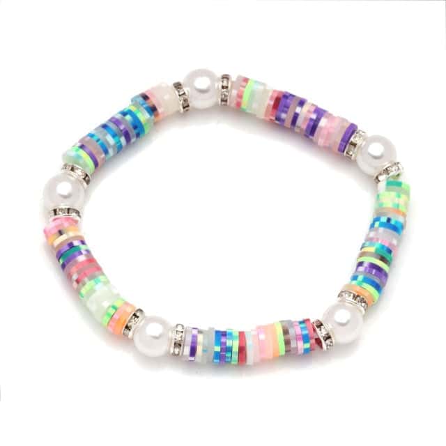 Shell Bracelet Rainbow Pearls