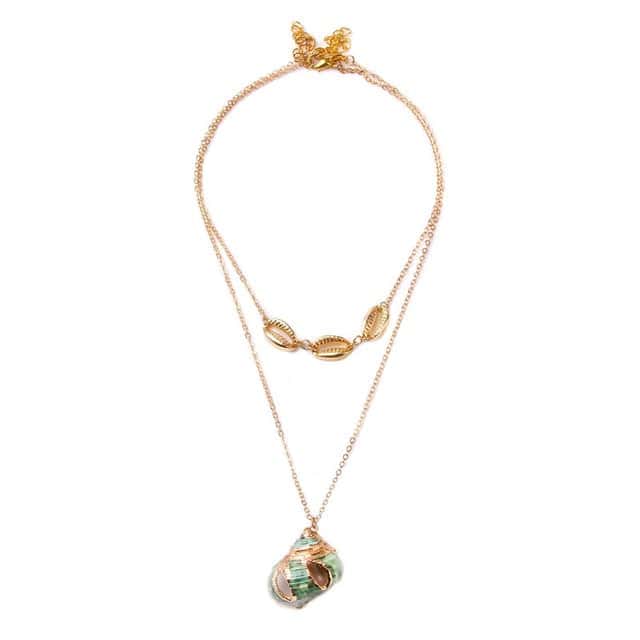 Shell Pendant Polished Green Turban