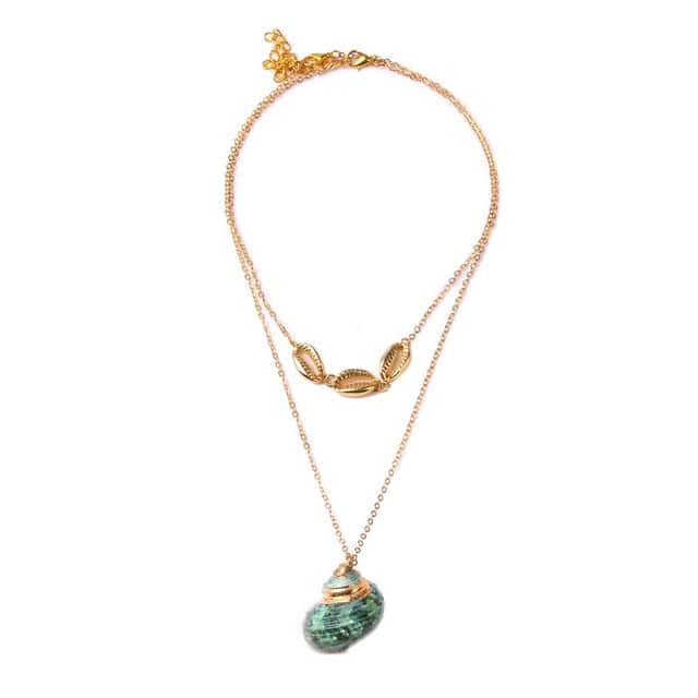 Shell Pendant Green Turban