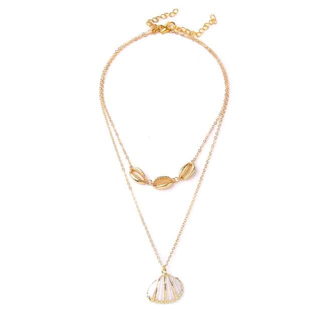 Shell Pendant Golden Shell And Cowries