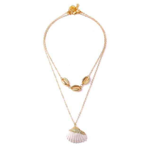 Shell Pendant Golden Shell And Cowries