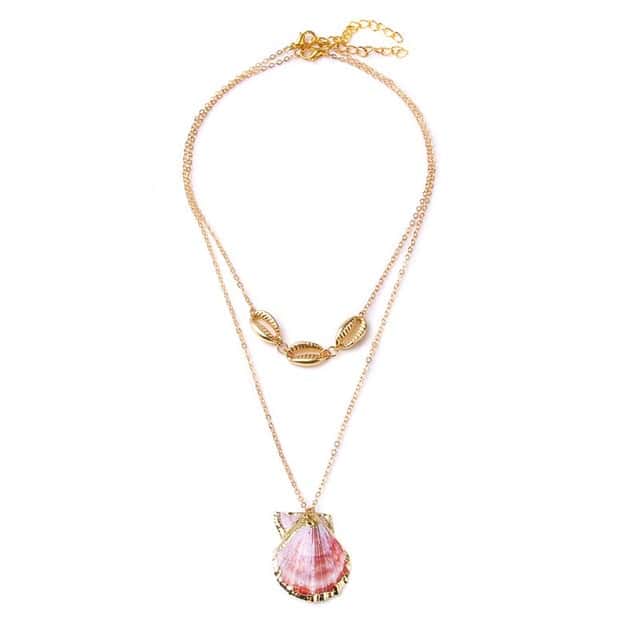 Shell Pendant Pink Scallop