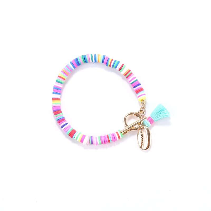 Shell Bracelet Flat Turquoise Sea Pearls